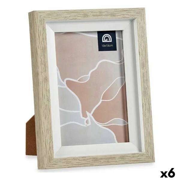 Foto rāmis Gift Decor Balts Bēšs Stikls polistirols Plastmasa (6 gb.)