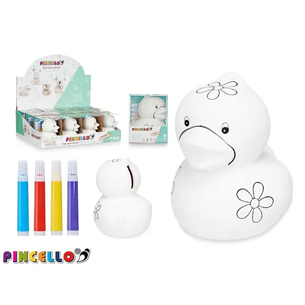 Paint Your Own Money Box Pincello Ceramic Duck 9,2 x 12 x 10,2 cm 9 x 12 x 10,2 cm 9 x 12 x 9,2 cm 11 x 12 x 9,5 cm (12 Units)