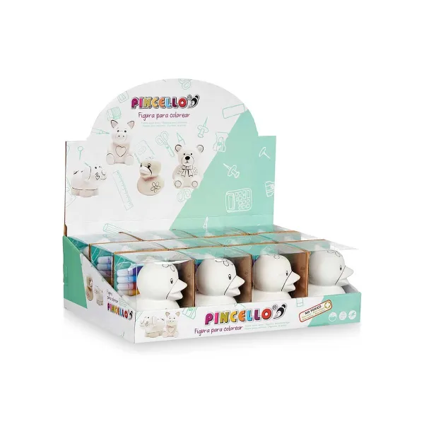 Itse maalattava säästölipas Pincello Keraminen Ankka 9,2 x 12 x 10,2 cm 9 x 12 x 10,2 cm 9 x 12 x 9,2 cm 11 x 12 x 9,5 cm (12 os