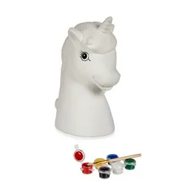 Paint Your Own Money Box Pincello Ceramic Unicorn 10 x 14,5 x 8,5 cm (12 Units)