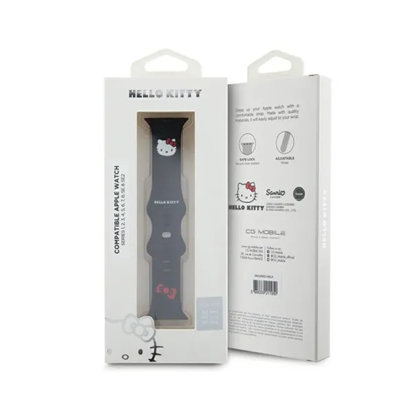 Hello Kitty Silicone Kitty Head - Strap for Apple Watch 38/40/41 mm (black)