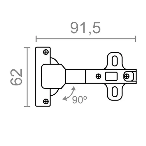 Vyris EDM 85656 BC12 Metalinis Plienas Kampinė spinta 90º