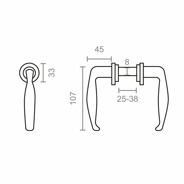Набор ручек EDM 85442 232 Алюминий Ø 38 mm