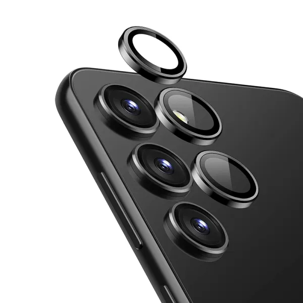 Crong Lens Ring - Tempered glass for the Samsung Galaxy S24+ camera lens (black)