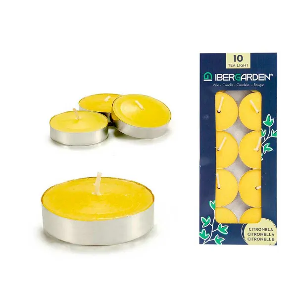 Sveču Komplekts Ibergarden Dzeltens Metāls Vasks Citronella 7,5 x 19 x 1,5 cm (24 gb.)