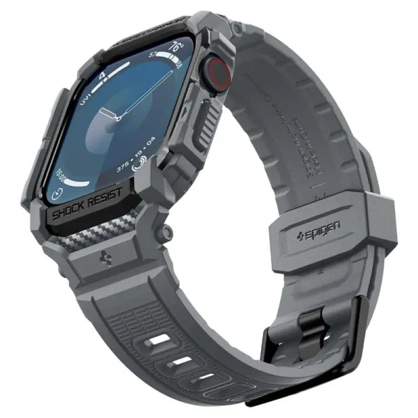 Spigen Rugged Armor Pro - Strap with Case for Apple Watch 10 46 mm (Dark Grey)
