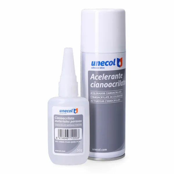 Cianoakrilato rinkinys Unecol A7156 200 ml 50 g 2 Dalys