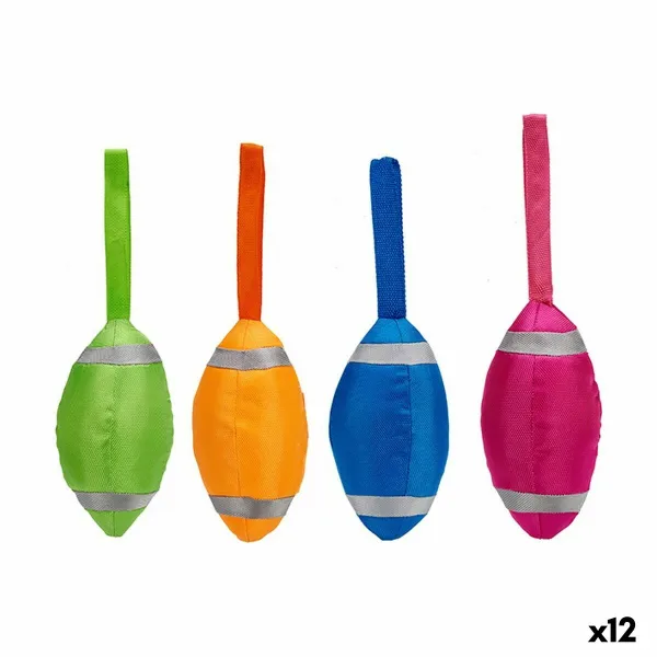 Dog chewing toy Mascow Blue Green Orange Pink 11 x 8,5 x 30 cm Rugby (12 Units)