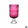Vase Gift Decor Pink Dark pink Crystal Engraving 13 x 26,5 x 13 cm (6 Units)