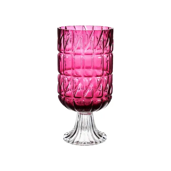 Maljakko Gift Decor Pinkki Tumma pinkki Kristalli Kaiverrus 13 x 26,5 x 13 cm (6 osaa)