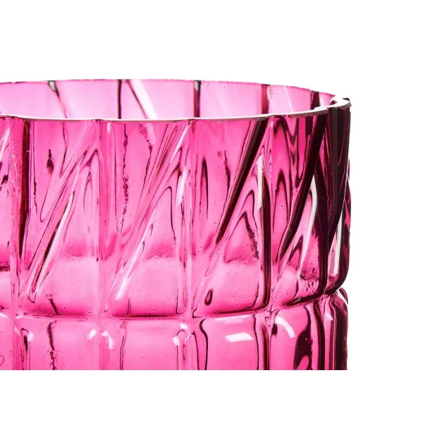 Vāze Gift Decor Rozā Tumši rozā Stikls Gravējums 13 x 26,5 x 13 cm (6 gb.)