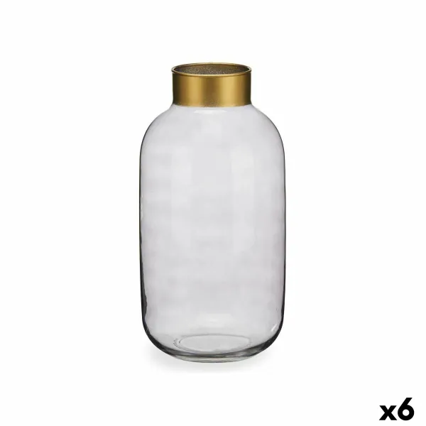 Кувшин Gift Decor Серый Позолоченный Cтекло 14,5 x 29,5 x 14,5 cm (6 штук)