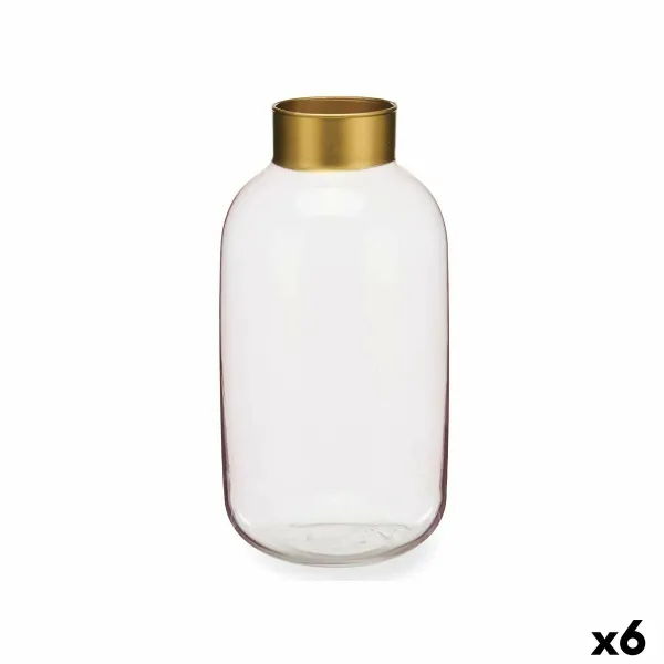 Кувшин Gift Decor Розовый Позолоченный Cтекло 14,5 x 29,5 x 14,5 cm (6 штук)