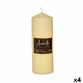 Candle Acorde Cream 7 x 20 x 7 cm 7 x 19,7 x 7 cm (4 Units)
