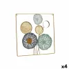 Sienu dekors Gift Decor Dzeltens Zils Balts Daudzkrāsains Bronza Metāls Stikls Цветы spogulis 45 x 45 x 2 cm (4 gb.)