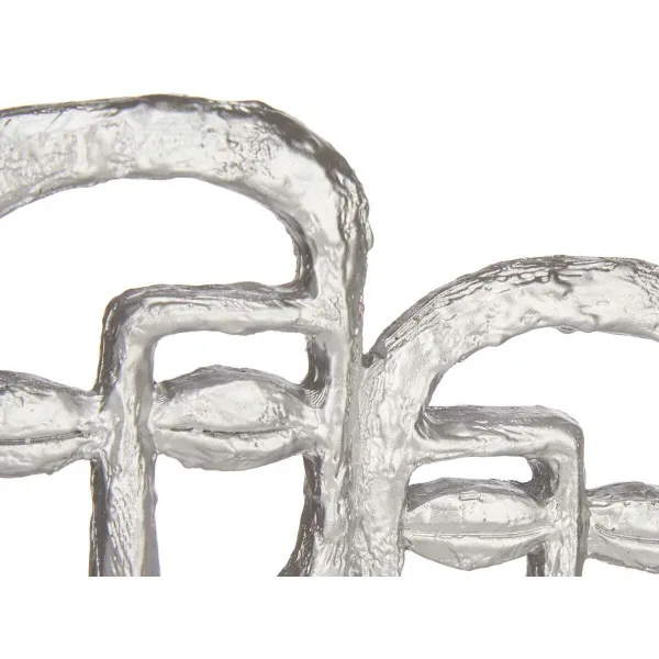 Decorative Figure Gift Decor Silver Face 27 x 32,5 x 10,5 cm (4 Units)