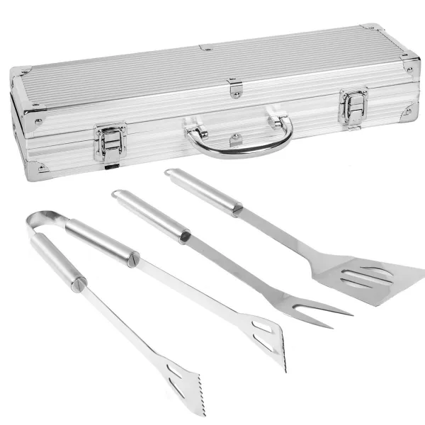 Grila Piederumu Komplekts ar Koferi Barbacoa Nerūsējošais tērauds 37 x 10 x 8 cm
