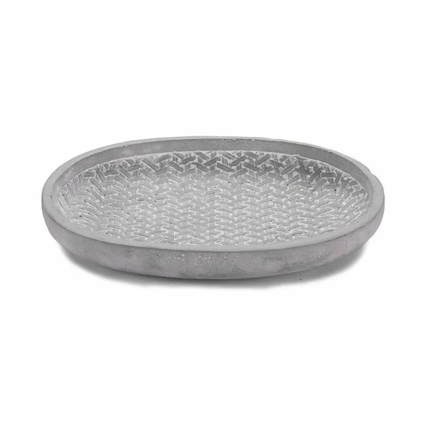 Flower Pot Dish Ibergarden Grey Cement With relief 28 x 4 x 23 cm (6 Units)