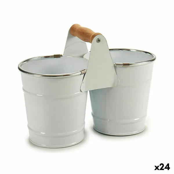 Kasvit Ibergarden Valkoinen Hopeinen Puu Sinkki Double 20 x 15 x 10,2 cm 20,5 x 15 x 10,2 cm (24 osaa)