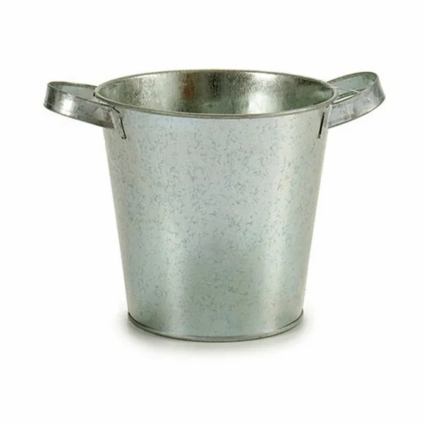 Planter Ibergarden Silver Zinc Bucket 20 x 14 x 16,2 cm (24 Units)
