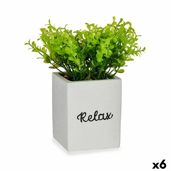 Декоративное растение Ibergarden Пластик Цемент Листья Маленький 13 x 18 x 13 cm (6 штук)