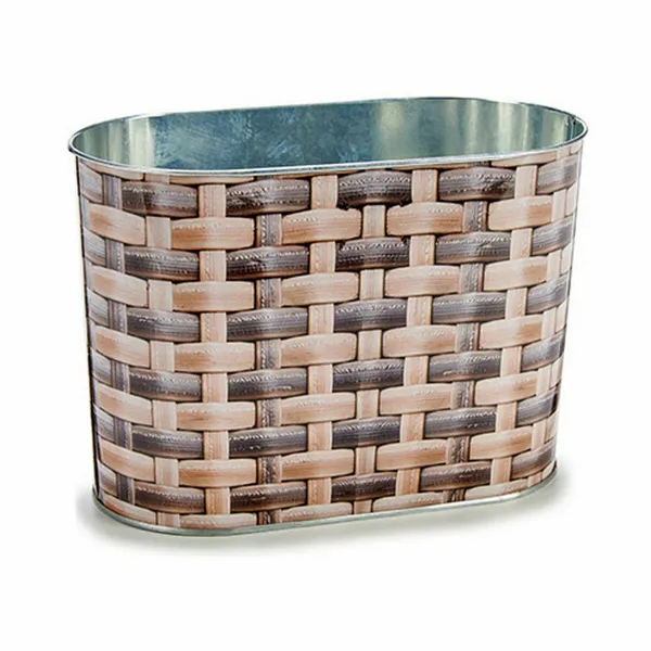 Planter Ibergarden Metal wicker Oval 12,7 x 15 x 23,5 cm (24 Units)