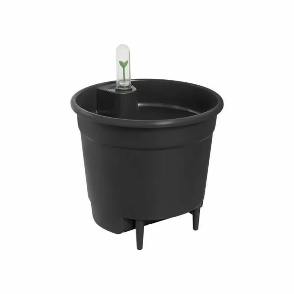 Kukkaruukku Elho Musta polypropeeni Pyöreä Moderni Ø 21 cm 21 cm