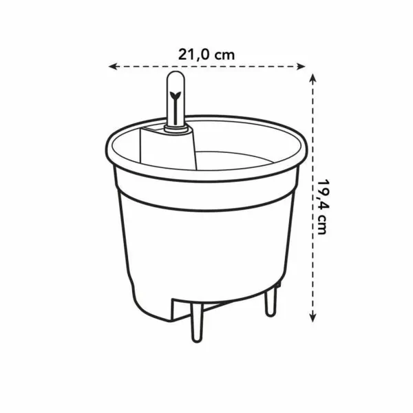 Kukkaruukku Elho Musta polypropeeni Pyöreä Moderni Ø 21 cm 21 cm