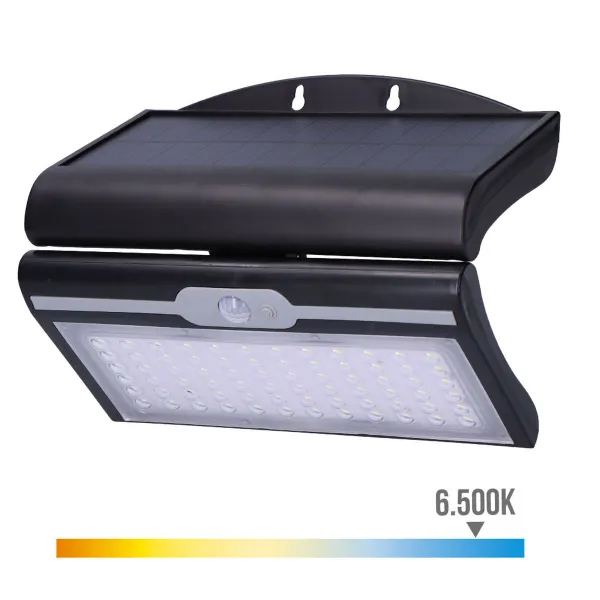 Sienas gaisma EDM 31849 Melns 6 W 430 Lm 6500 lm Kustības Sensors Solārais (6500 K)