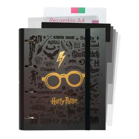 Harry Potter - A4 binder with sheets (4 rings, elastic band)