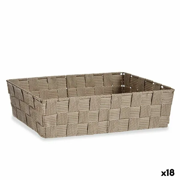 Multi-purpose basket Kipit Beige Polyester Cloth Braiding 3,8 L (18 Units)