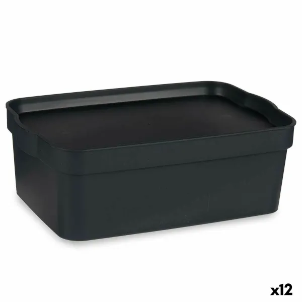 Контейнер для хранения с крышкой Kipit Антрацитный Пластик 6 L (12 штук)