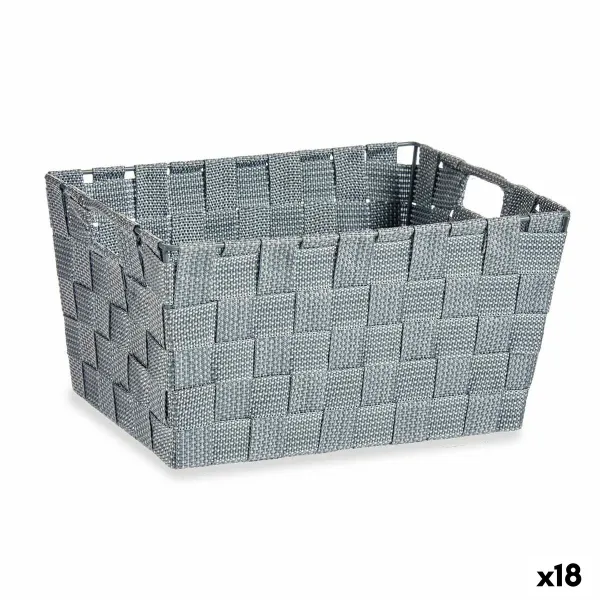 Multi-purpose basket Kipit Grey Polyester Cloth Braiding 5 L (18 Units)