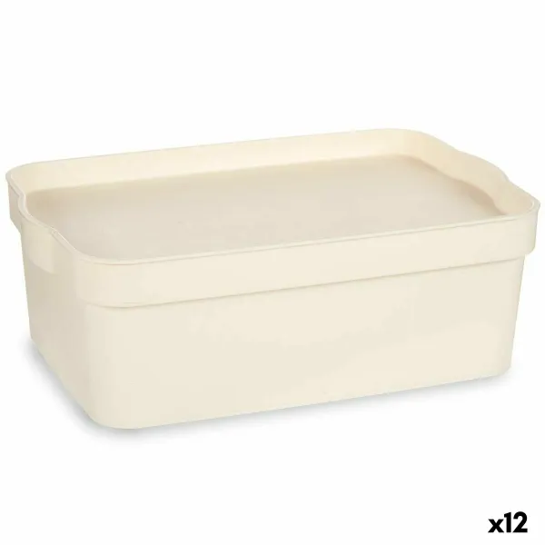 Контейнер для хранения с крышкой Kipit Кремовый Пластик 6 L (12 штук)