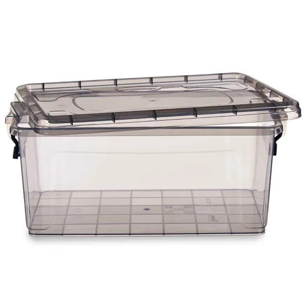Storage Box with Lid Kipit Anthracite Plastic 13,7 L (12 Units)