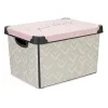 Storage Box with Lid Kipit Vibes Pink Plastic Printed Arrows 17 L (12 Units)