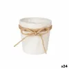 Planter Ibergarden White Brown Cloth Lasso 11 x 11 x 12 cm 11 x 10,5 x 11 cm (24 Units)