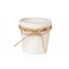 Planter Ibergarden White Brown Cloth Lasso 11 x 11 x 12 cm 11 x 10,5 x 11 cm (24 Units)