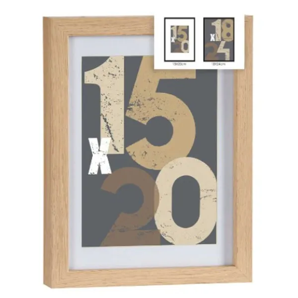 Foto rāmīši stiprināšanai pie sienas Gift Decor Dabisks Stikls Koks MDF 18 x 24 cm (6 gb.)