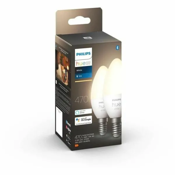 LED Spuldze Philips 8719514320628 Balts F E14 E27 470 lm (2 gb.)