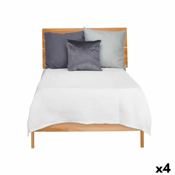 Lovatiesė (antklodė) Gift Decor Balta 180 x 260 cm Rombas (4 vnt.)