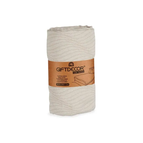 Bedspread (quilt) Gift Decor Beige 180 x 260 cm (4 Units)