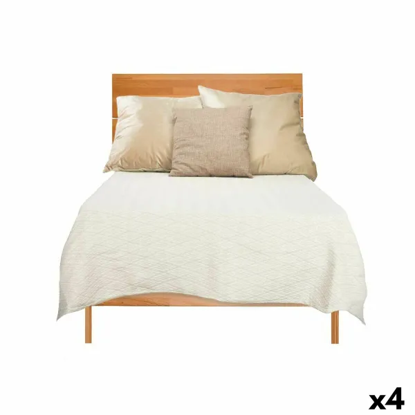 Bedspread (quilt) Gift Decor Beige 180 x 260 cm Rhombus (4 Units)