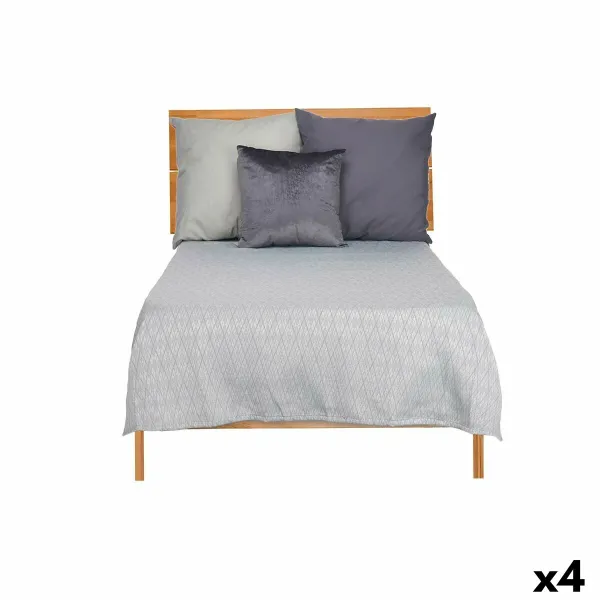 Bedspread (quilt) Gift Decor Grey 180 x 260 cm Rhombus (4 Units)