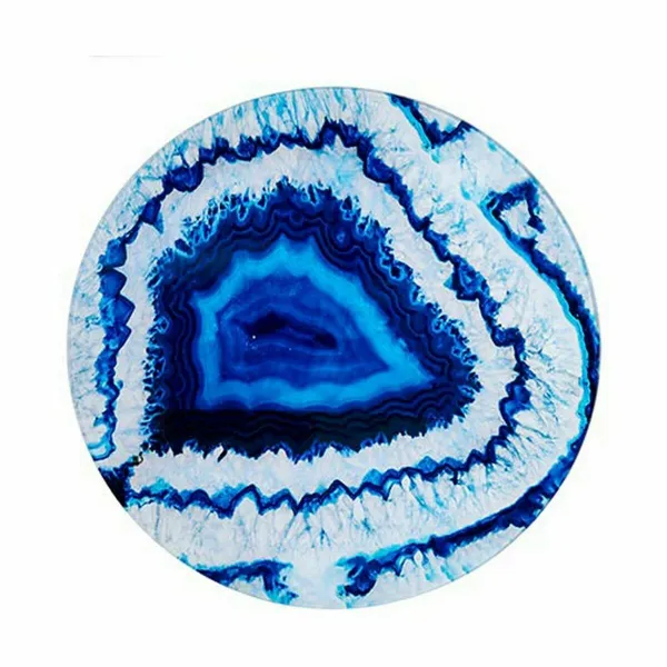 Šoninis staliukas Gift Decor Mėlyna Juoda 40 x 41,5 x 40 cm Marmurą (4 vnt.)