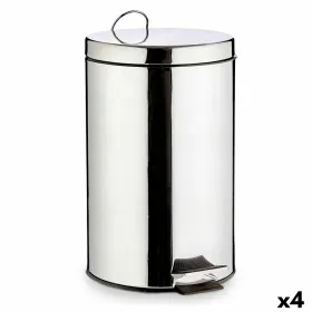Pedal bin Berilo Silver Stainless steel Plastic 12 L (4 Units)