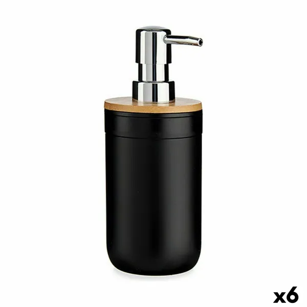 Muilo dozatorius Berilo Juoda Bambukas polipropileno 350 ml 8 x 17 x 9 cm 9 x 17 x 8 cm (6 vnt.)