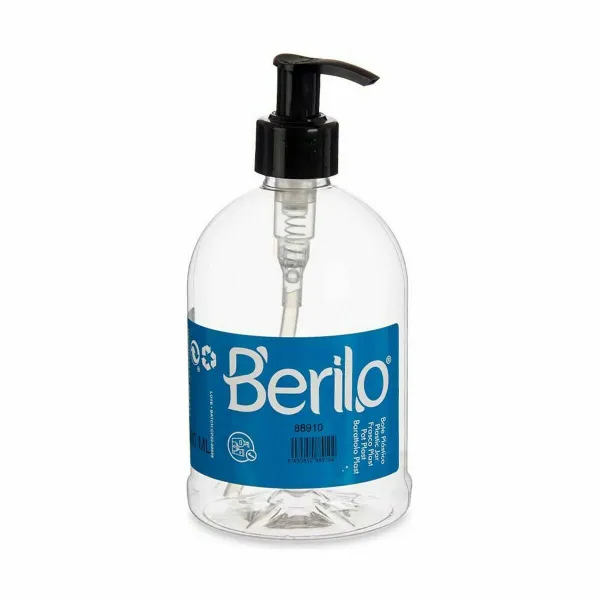 Saippua-annostelija Berilo Musta Läpinäkyvä Muovinen 500 ml 8 x 16,5 x 8 cm (12 osaa)