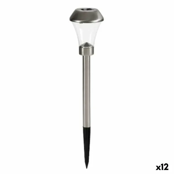Marker Ibergarden Silver Steel polypropylene 8,5 x 31 x 8,5 cm Conical Solar charging (12 Units)