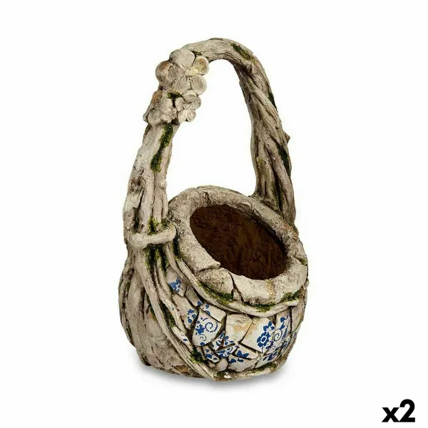 Koristeellinen puutarhahahmo Ibergarden Polyresiini Maljakko 25,5 x 44 x 27,5 cm (2 osaa)